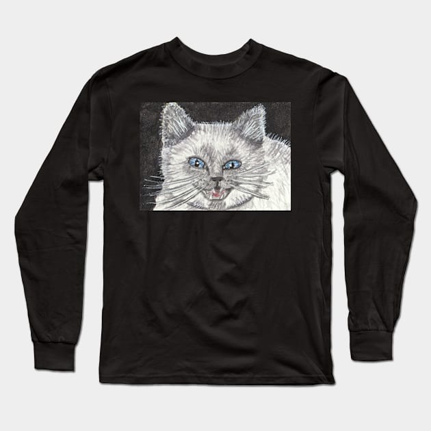 Siamese kitten cat Long Sleeve T-Shirt by SamsArtworks